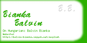 bianka balvin business card